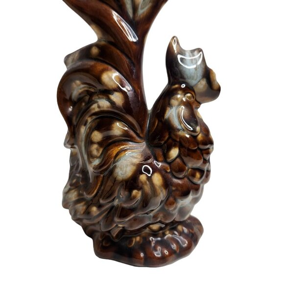 Hand Crafted Ceramic Glazed Rooster Vintage Mid Century Modern Figurine 12" Tall - Picture 6 of 9
